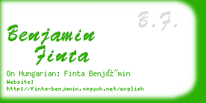 benjamin finta business card